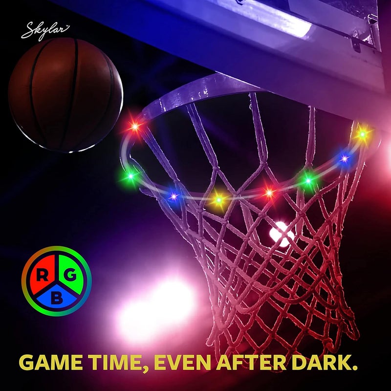 Skylar Basketball Hoop Outdoor Rim LED Lights, Remote Control Activation, Play Night Basket Ball, 9 Bright Colors and 9 Modes, Waterproof LED Light, Basketball Rim Light, Gifts for Kids, Outdoor Patio Decor - Image 3